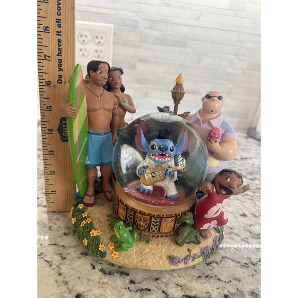 Disney Exclusive Lilo & Stitch as Elvis Musical Snow Globe Aloha Authentic - Picture 8 of 8